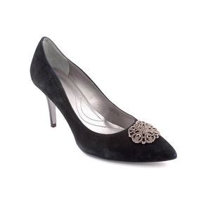Tahari Accord Jewel Suede Heels NWT